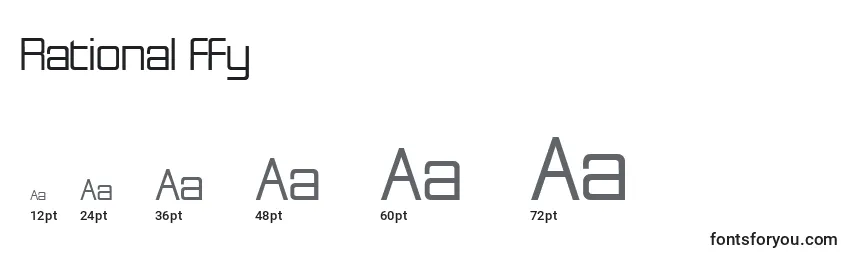 sizes of rational ffy font, rational ffy sizes